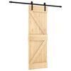 vidaXL Ușă glisantă Natural și Negru 70 x 210 cm Lemn de Pin Solid