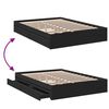 vidaXL Cadru de pat cu sertare, negru, 140x200 cm, lemn prelucrat