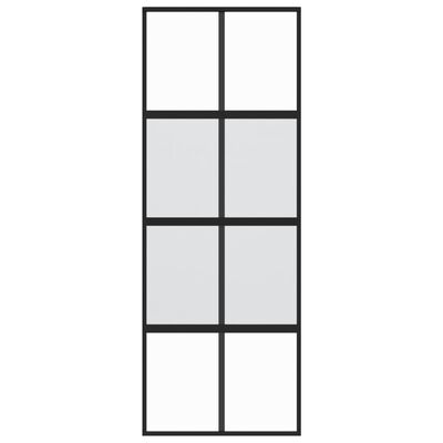 vidaXL Ușă glisantă, negru, 76x205 cm, sticlă securizată și aluminiu