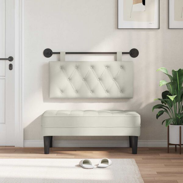 vidaXL Cap de pat suspendat Pe perete Crem 100 x 55 x 7 cm Catifea