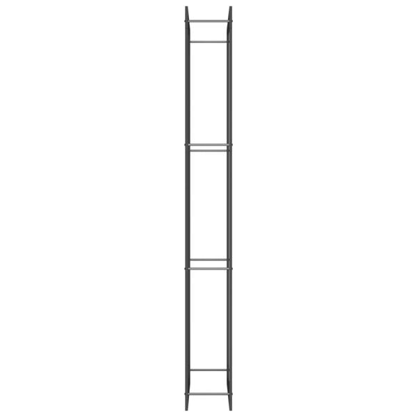 vidaXL Suport pentru lemne de foc, negru mat, 80x28x222 cm, oțel