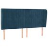 vidaXL Tăblie pat cu urechi albastru &icirc;nchis 163x23x118/128 cm catifea