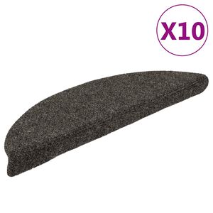vidaXL Covorașe pentru scări autoadezive, 10 buc., 56x17x3 cm, antracit, semirotunde