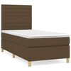 vidaXL Pat box spring cu saltea, maro &icirc;nchis, 100x200 cm, textil