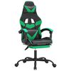 vidaXL Scaun de gaming cu suport picioare negru/verde, piele ecologică