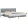 vidaXL Cadru de pat cu headboard Gri deschis 200 x 200 cm Țesătură