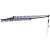 vidaXL Copertină retractabilă automată, albastru și alb, 3x2,5 m