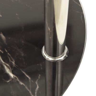vidaXL Masă laterală 2 niv. transparent/negru 38 cm sticlă securizată
