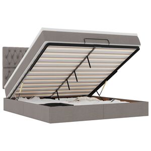 vidaXL Cadru de pat otoman cu saltea Taupe 180x200cm Material
