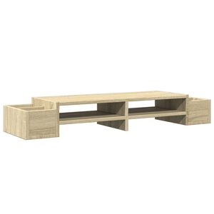 vidaXL Suport monitor cu depozitare, stejar sonoma, 100x27x15 cm, lemn