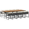 vidaXL Set mobilier de exterior cu perne, 11 piese, negru, poliratan