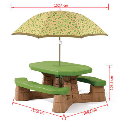 Step2 Masă pentru picnic cu umbrelă
