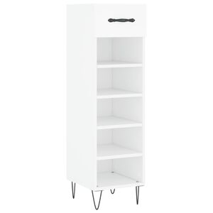 vidaXL Pantofar, alb, 30x35x105 cm, lemn compozit