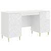 vidaXL Birou Alb foarte lucios 142,5 x 50 x 75 cm Lemn prelucrat