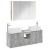 vidaXL Set dulap baie 4 buc. Gri Beton Lemn prelucrat