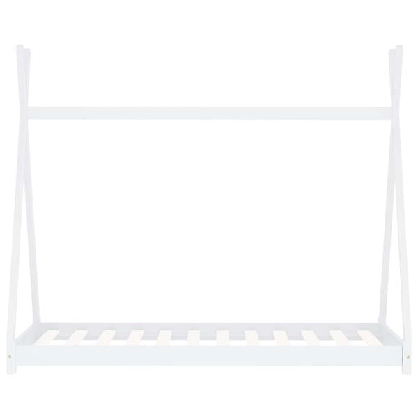 vidaXL Cadru pat de copii, alb, 70 x 140 cm, lemn masiv de pin
