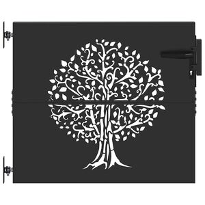 vidaXL Poartă de grădină Negru 85 x 100 cm Oțel vopsit &icirc;n pulbere