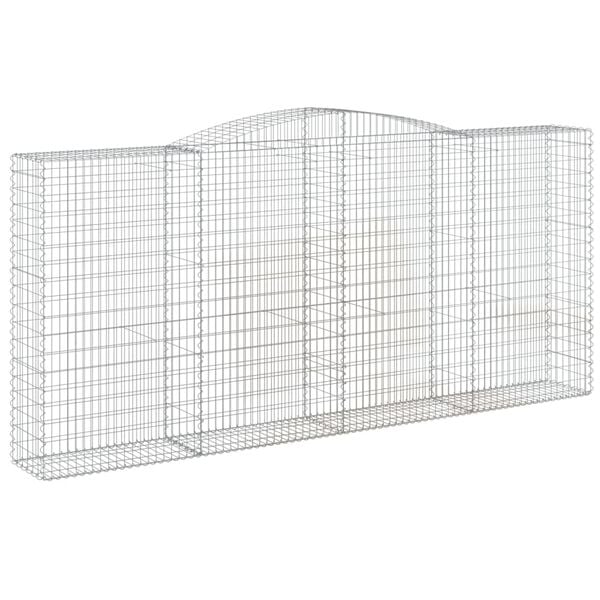 vidaXL Coșuri gabion arcuite 9 buc, 400x50x180/200 cm, fier galvanizat