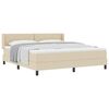 vidaXL Pat cu arcuri cu headboard Manual Crem 200 x 180 cm țesătură