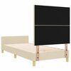 vidaXL Cadru de pat cu headboard Crem 100 x 200 cm țesătură