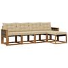 vidaXL Set de canapele de exterior cu pernă 5 pcs Natural și Bej