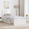 vidaXL Cadru de pat cu headboard Alb 75 x 190 cm Lemn compozit
