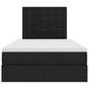vidaXL Pat cu storage cu saltea Negru 120 x 190 cm Piele artificială