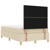 vidaXL Pat cu arcuri cu saltea cu headboard Crem 120 x 200 cm țesătură