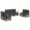 vidaXL Set de canapele pentru grădină 7 pcs Gri poliratan