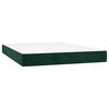 vidaXL Pat box spring cu saltea, verde &icirc;nchis, 140x200 cm, catifea