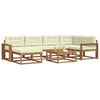vidaXL Set de canapele de exterior cu pernă 7 pcs Natural și Crem