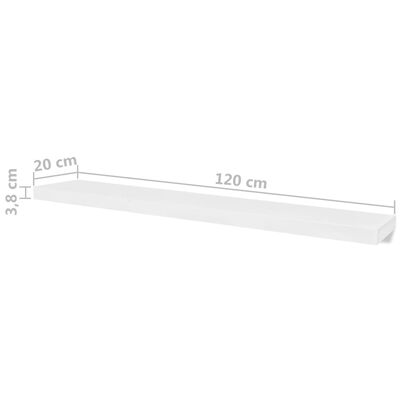 vidaXL Rafturi de perete, 4 buc., alb, 120 cm