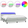 vidaXL Pat cu arcuri cu saltea și LED, gri deschis, 200x210 cm, catifea