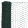 vidaXL Plasă de s&acirc;rmă găini, verde, 25 x 1,5 m, oțel cu &icirc;nveliș PVC