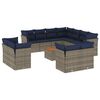 vidaXL Set mobilier de grădină cu perne, 12 piese, gri, poliratan