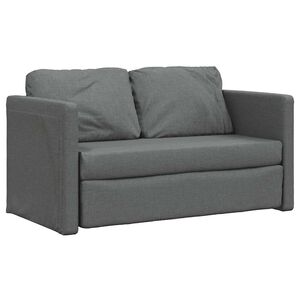 vidaXL Canapea extensibilă 2 &icirc;n 1, gri &icirc;nchis, 112x174x55 cm, textil