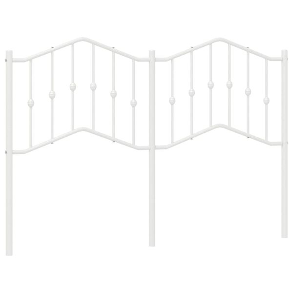 vidaXL Tăblie de pat metalică, alb, 140 cm