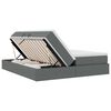 vidaXL Pat cu saltea și spațiu de depozitare Gri &icirc;nchis 200 x 200 cm