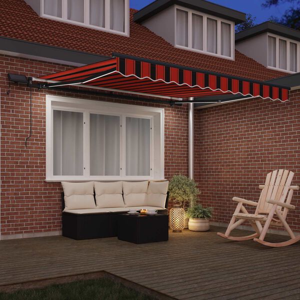 vidaXL Cortina Retractabilă portocaliu și maro 300 x 250 cm țesătură