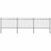 vidaXL Gard de grădină cu v&acirc;rf tip suliță din oțel 504x120 cm, negru