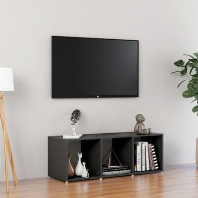 vidaXL Comodă TV, gri, 107x35x37 cm, PAL