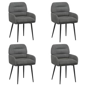 vidaXL Scaune de dining 4 buc. Catifea Gri &icirc;nchis 59 x 59,5 x 90 cm