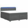 vidaXL Pat box spring cu saltea și LED Gri &icirc;nchis 140 x 190 cm