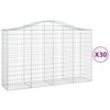 vidaXL Coșuri gabion arcuite 30 buc, 200x50x120/140cm, fier galvanizat