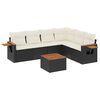 vidaXL Set canapele de grădină cu perne, 7 piese, negru, poliratan