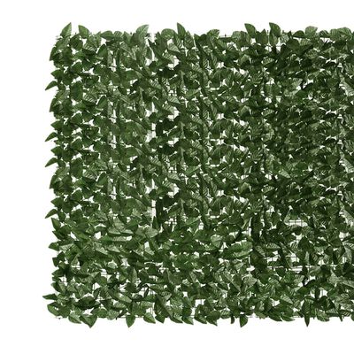 vidaXL Paravan de balcon, frunze verde închis, 600x150 cm