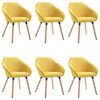 vidaXL Scaune de sufragerie, 6 buc., galben, material textil