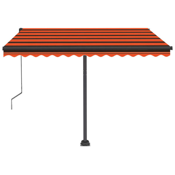 vidaXL Copertină automată senzor v&acirc;nt&LED, portocaliu&/maro 350x250 cm