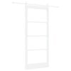vidaXL Ușă glisantă ORKDAL Alb 93 x 211 cm Lemn masiv de pin și sticlă