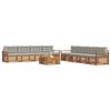 vidaXL Set de canapele de exterior 9 pcs Gri natural și deschis